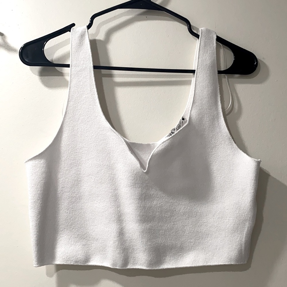 White cropped tank top